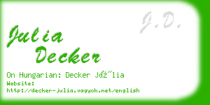 julia decker business card